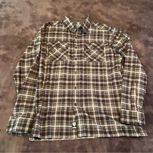 Mens Kuhl medium light weight flannel shirt.